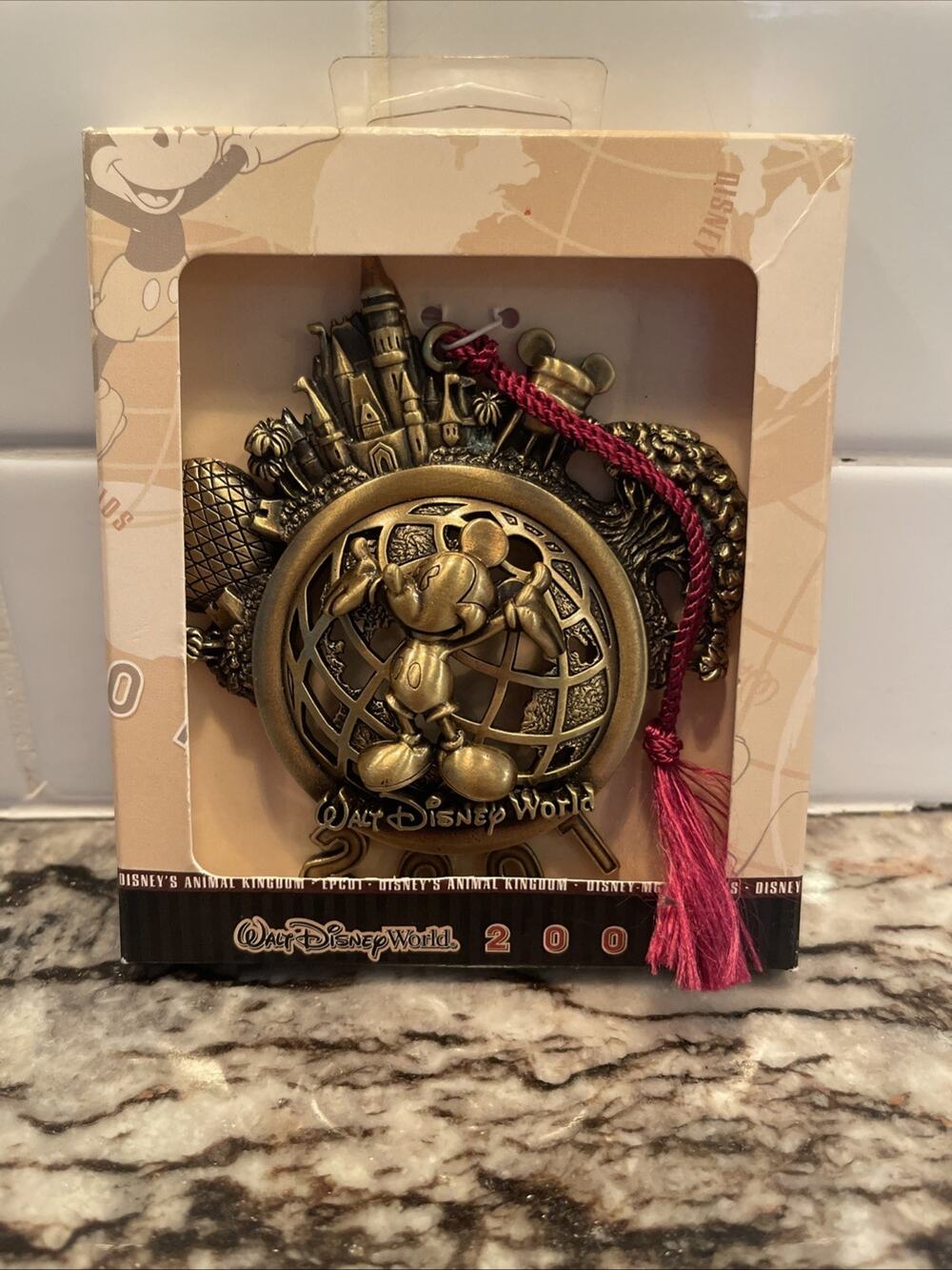 Mickey Mouse Walt Disney World 2000 Magic Kingdom Vintage Metal Ornament New